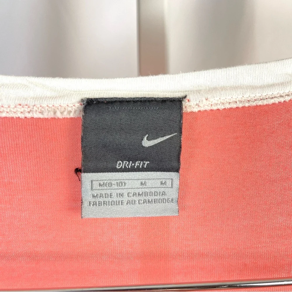 Nike Short Sleeve Tee in Coral and White
